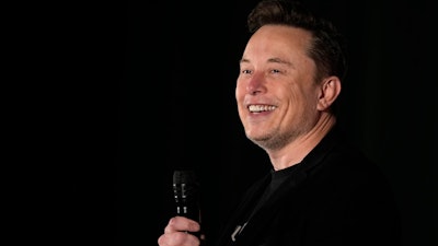 Elon Musk speaks in Folsom, Pa., Thursday, Oct. 17, 2024.