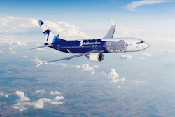 An Avia Solutions Group Boeing 737 jet.