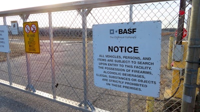A gate blocks entrance to the former Ciba-Geigy chemical plant Dec. 17, 2024, in Toms River, N.J., one of America's worst toxic waste sites.