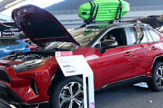 A Toyota RAV4 Prime is displayed at the Pittsburgh International Auto Show in Pittsburgh, Feb. 15, 2024.