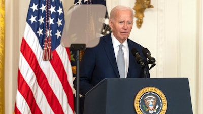 President Joe Biden speaks at an event to award the Presidential Citizens Medal to recipients in the East Room at the White House, Thursday, Jan. 2, 2025, in Washington.