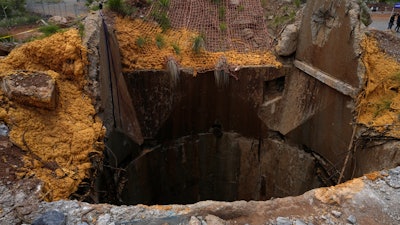 An abandoned gold mine, where miners were rescued from below ground, in Stilfontein, South Africa, Thursday, Jan. 16, 2025.