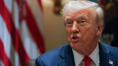 President Donald Trump speaks during a Cabinet meeting at the White House in Washington, Wednesday, Feb. 26, 2025.