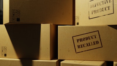 Recalled products stacked up.