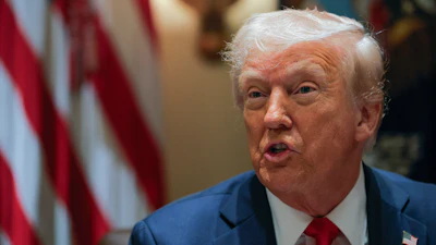 President Donald Trump speaks during a Cabinet meeting at the White House in Washington, Wednesday, Feb. 26, 2025.