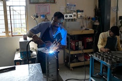 A worker welds a steel chassis at a factory in a suburb of Bengaluru, India, Thursday, Feb. 27, 2025.
