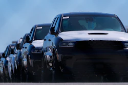 New vehicles are seen at an auto-processing facility at the Atlantic Terminal of the Port of Baltimore, Thursday, March 27, 2025, in Baltimore.