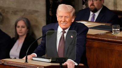 President Donald Trump addresses a joint session of Congress at the Capitol in Washington, Tuesday, March 4, 2025.