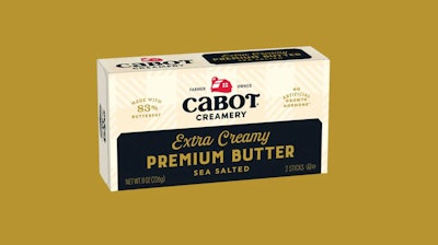 This image provided by Cabot Creamery shows a Cabot Creamery 8-ounce premium butter made with sea salt product. A recall was issued on March 26, 2025.