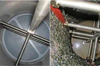 Scraper strainers allow the solids to accumulate at the bottom of the vessel, where the blowdown valve will open periodically to clear them out.