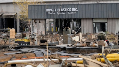Impact Plastics Inc. is seen on Nov. 22, 2024, in Erwin, Tenn. Multiple workers died trying to escape flood waters during Hurricane Helene in September.