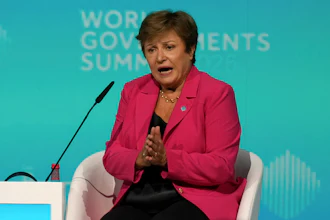 International Monetary Fund Managing Director Kristalina Georgieva, talks to CNN Anchor Richard Quest during the World Governments Summit in Dubai, United Arab Emirates, on Feb. 11, 2025.