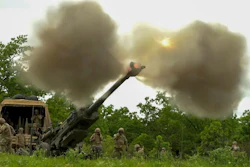The M777 howitzer in action.