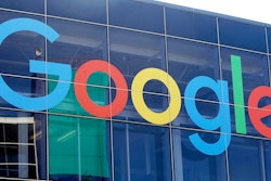 A sign is displayed on a Google building at their campus in Mountain View, Calif., on Sept. 24, 2019.