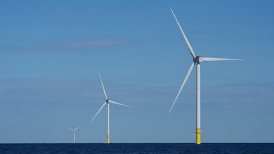 Wind turbines of South Fork Wind are seen off the coast of Block Island, R.I., Oct. 9, 2024.