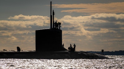 Virginia Class submarine underway during sea trials in Groton, Conn.