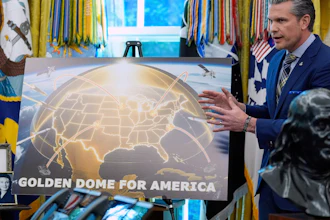 Defense Secretary Pete Hegseth speaks during an event with President Donald Trump in the Oval Office of the White House, Tuesday, May 20, 2025, in Washington.
