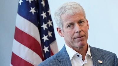 U.S. Secretary of Energy Chris Wright listens during a press conference at Lawrence Berkeley National Laboratory, Thursday, May 29, 2025, in Berkeley, Calif.
