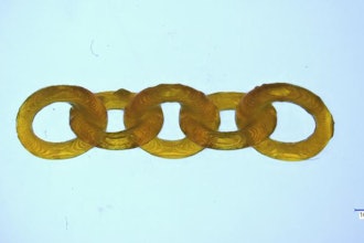 Elaborate multipart objects, like this chain, can be 3D printed all at once using a new vat polymerization technique.