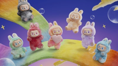This image provided by Pop Mart, shows Labubu, the plush toy from China’s Pop Mart.