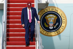 President Trump walks down the stairs of Air Force One upon his arrival at Joint Base Andrews, Md., June 10, 2025.