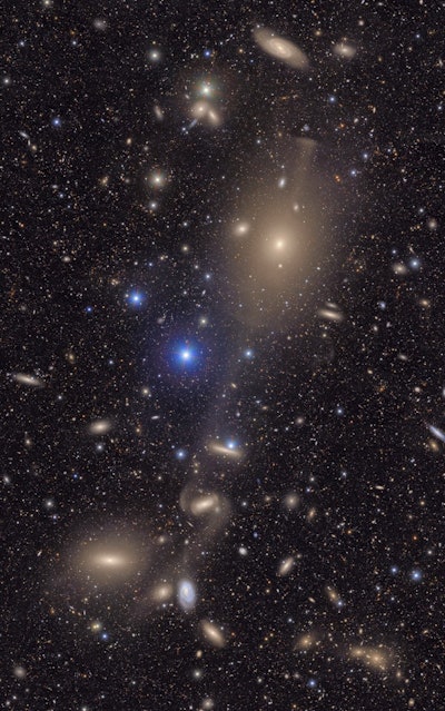 This image provided by the NSF-DOE Vera C. Rubin Observatory shows a small section of the observatory's total view of the Virgo cluster.