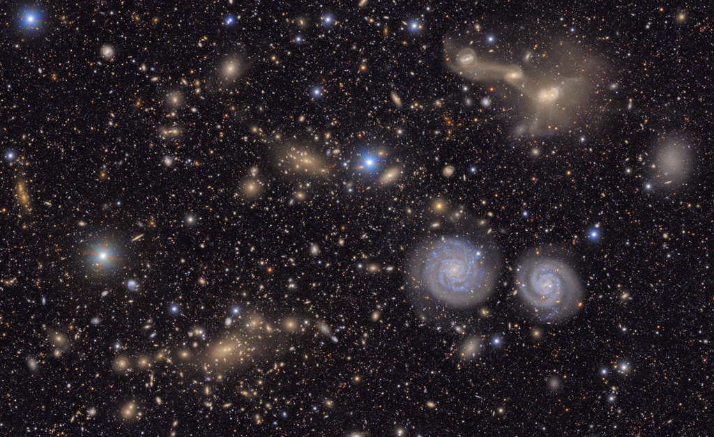 This image provided by the NSF-DOE Vera C. Rubin Observatory shows another small section of the observatory's total view of the Virgo cluster.