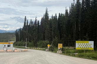 The security gate at the entrance to the Red Chris Mine near Iskut, British Columbia, is shown on Wednesday, July 23, 2025.