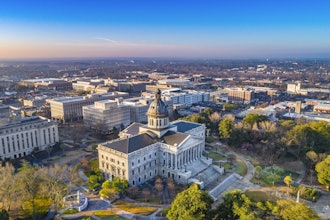 Aerial View of Downtown Columbia, South Carolina.