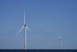 Offshore wind turbines of South Fork Wind operate off the coast of Block Island, R.I., Oct. 9, 2024.
