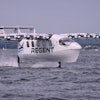 The REGENT Viceroy Seaglider, a winged passenger ferry, glides over the surface of Narragansett Bay on a test run, Wednesday, Aug. 6, 2025, off the coast of North Kingstown, R.I.
