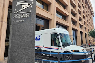 One of the U.S. Postal Service's new zero-emission electric Next Generation Delivery Vehicles (NGDV) is displayed in front of the organization's headquarters in Washington, on Aug. 7, 2025.