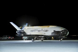 This photo provided by United States Space Force the X-37B Orbital Test Vehicle-7 (OTV-7), the U.S. Space Force's dynamic unmanned spaceplane, successfully deorbited and landed at Vandenberg Space Force Base, Calif., March 7, 2025.