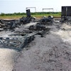Photos of trailers that contained organic peroxide products that burned during the fires at the Arkema facility in Crosby, Texas.