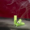 A stock image of green batteries smoking.