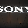 A logo of Sony is seen at the headquarters of Sony Corp. on May 10, 2022, in Tokyo.