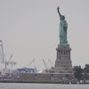 The Statue of Liberty is seen near Port Liberty Terminals, New York, Aug. 6, 2025.