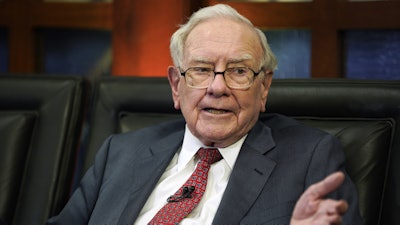 Berkshire Hathaway Chairman and CEO Warren Buffett speaks during an interview with Liz Claman on Fox Business Network's 'Countdown to the Closing Bell,' May 7, 2018, in Omaha, Neb.
