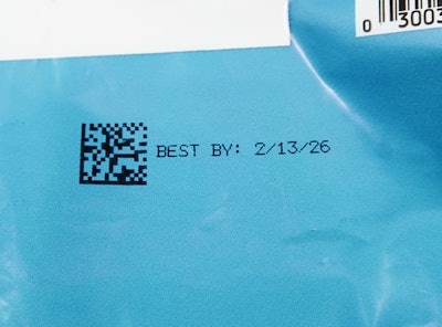 An Axian sample on blue plastic.