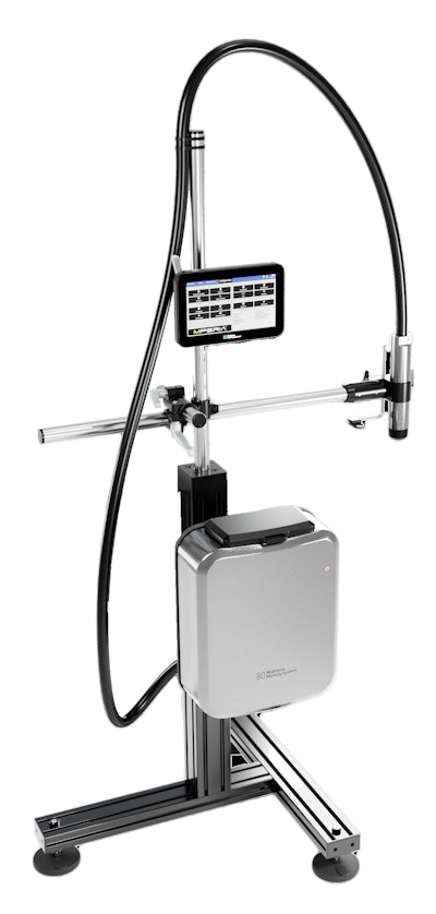 The Matthews Marking Systems MPERIA Axian Inkjet AX1000 on a stand.