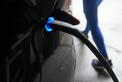 A Tesla car charges at a home in San Francisco, Aug. 25, 2022.