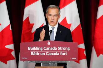 Canadian Prime Minister Mark Carney during a speech at the University of Ottawa, Oct. 22, 2025.