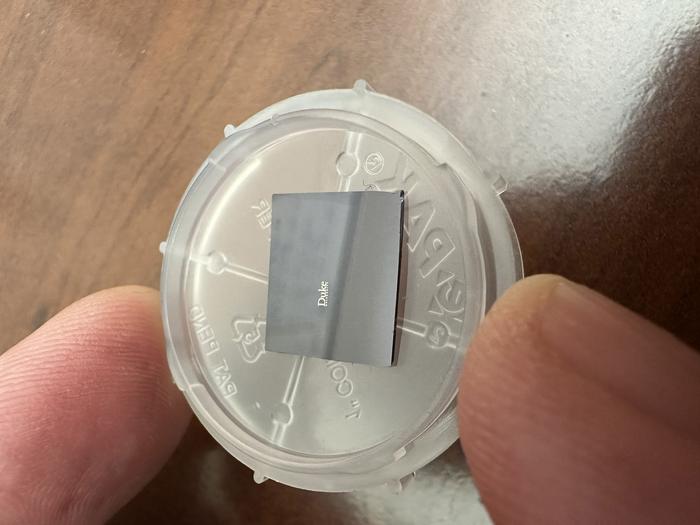 The Duke University logo printed with microscopic precision with silver nanoparticles, demonstrating the abilities of the Hummink printers.