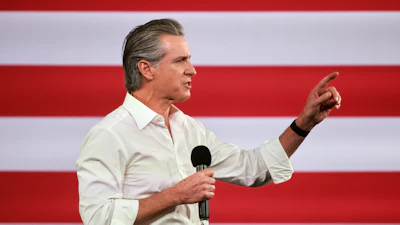 Gov. Gavin Newsom speaks during a campaign event on Nov. 1, 2025, in Los Angeles.