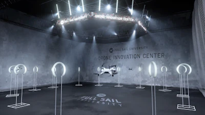 A rendering of the Full Sail University Drone Innovation Center, slated to open in early December 2025.