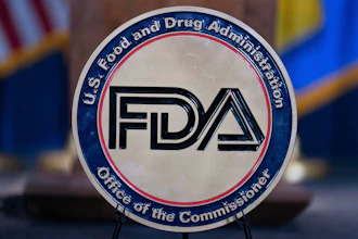 The Food and Drug Administration seal is seen at the Hubert Humphrey Building Auditorium in Washington, April 22, 2025.