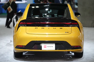 The 2026 Toyota Prius hybrid electric vehicle (HEV) is showcased at the LA Auto Show in Los Angeles Thursday, Nov. 20, 2025.