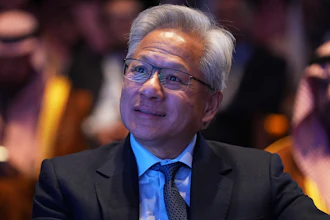 Nvidia CEO Jensen Huang listens as President Donald Trump speaks during the Saudi Investment Forum at the Kennedy Center, Wednesday, Nov. 19, 2025, in Washington.