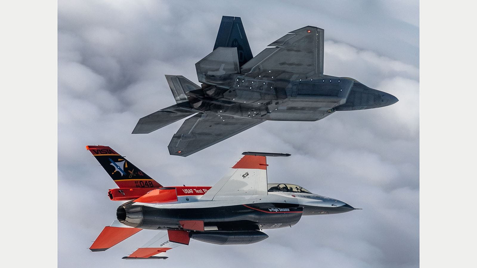 U.S. Air Force autonomous fighter jet with PhantomStrike radar.