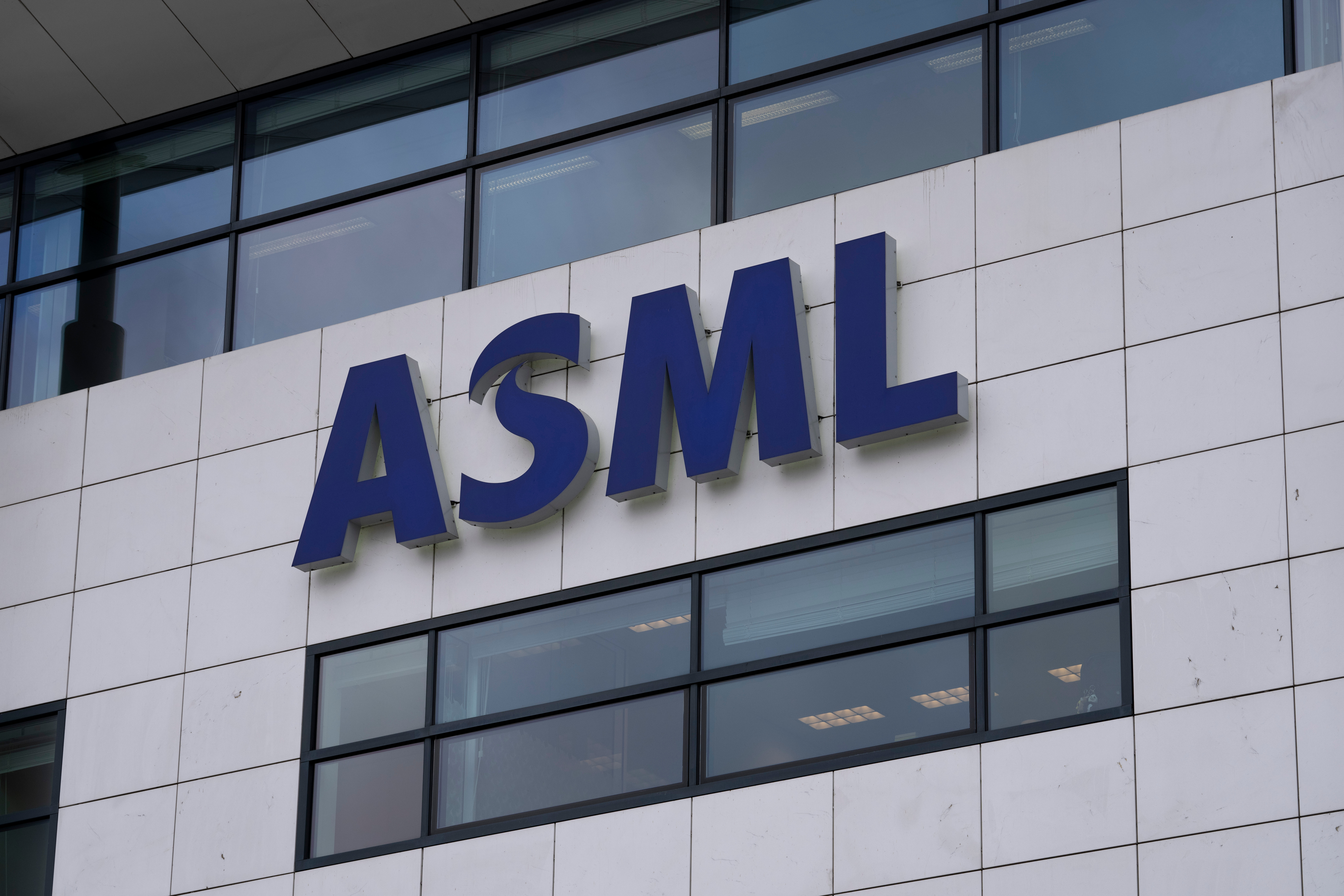 Exterior view of the head office of ASML, a leading maker of semiconductor production equipment, in Veldhoven, Netherlands, on Jan. 30, 2023.
